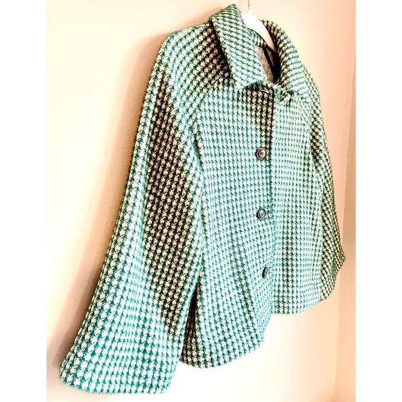 Anthropologie Jacket in Green Cream Silver Soft Fabric - Femme Swing - Like New! - Picture 5 of 15